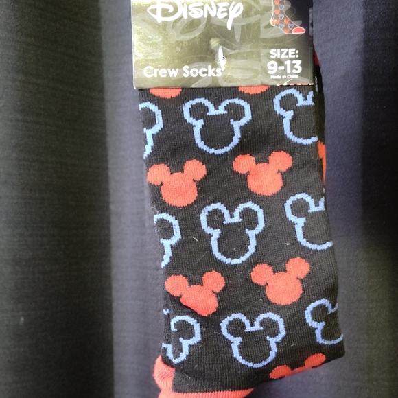 Disney Casual Socks Black and Red Mickey Design - Picture 1 of 1